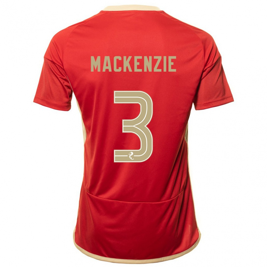 Hombre Camiseta Jack Mackenzie #3 Rojo 1ª Equipación 2023/24 La Camisa