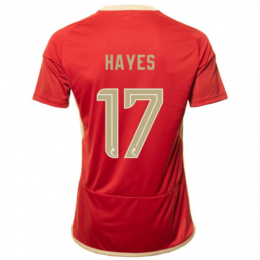 Hombre Camiseta Jonny Hayes #17 Rojo 1ª Equipación 2023/24 La Camisa