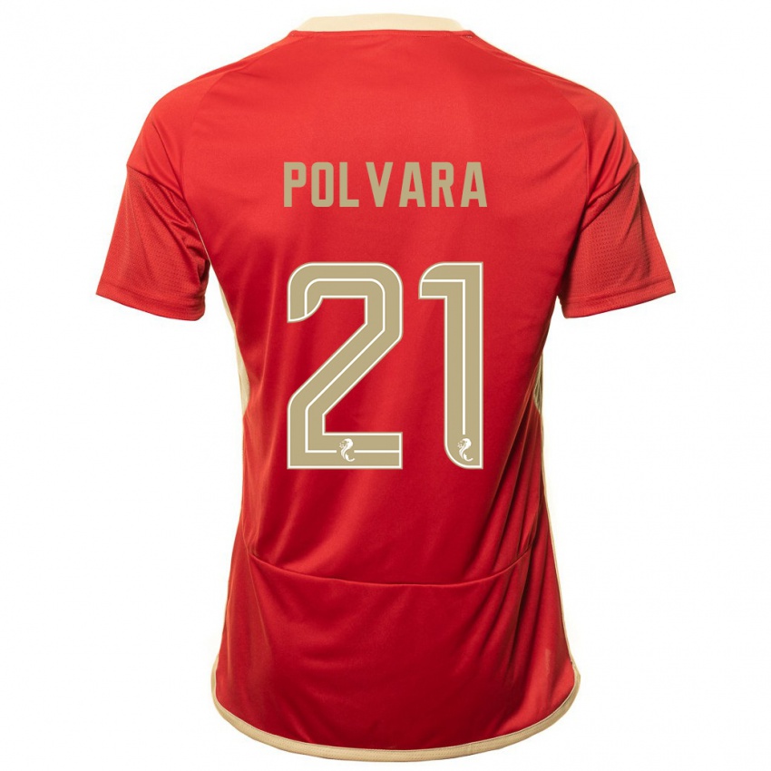 Hombre Camiseta Dante Polvara #21 Rojo 1ª Equipación 2023/24 La Camisa