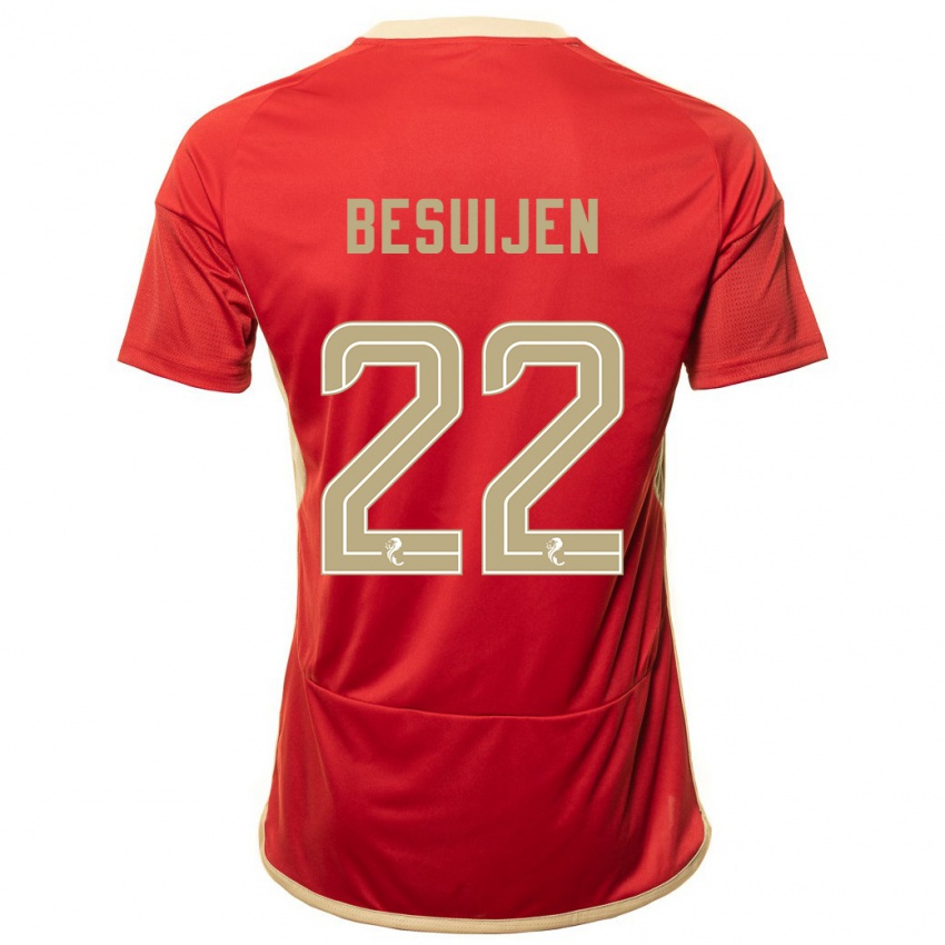 Hombre Camiseta Vicente Besuijen #22 Rojo 1ª Equipación 2023/24 La Camisa