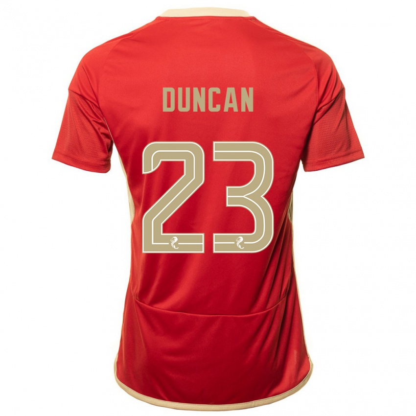 Hombre Camiseta Ryan Duncan #23 Rojo 1ª Equipación 2023/24 La Camisa