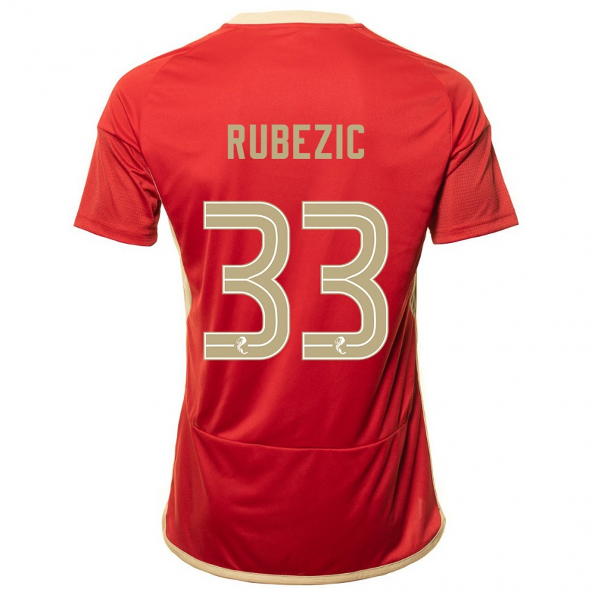 Hombre Camiseta Slobodan Rubezic #33 Rojo 1ª Equipación 2023/24 La Camisa