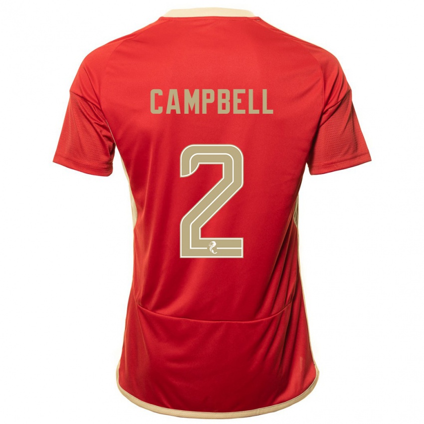 Hombre Camiseta Loren Campbell #2 Rojo 1ª Equipación 2023/24 La Camisa