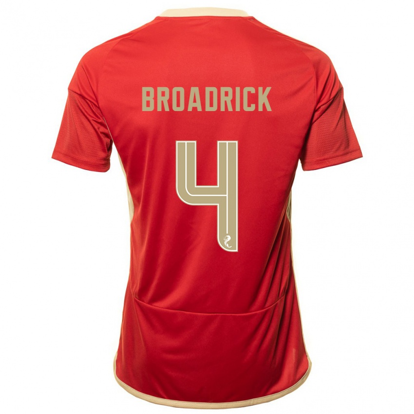 Hombre Camiseta Jessica Broadrick #4 Rojo 1ª Equipación 2023/24 La Camisa