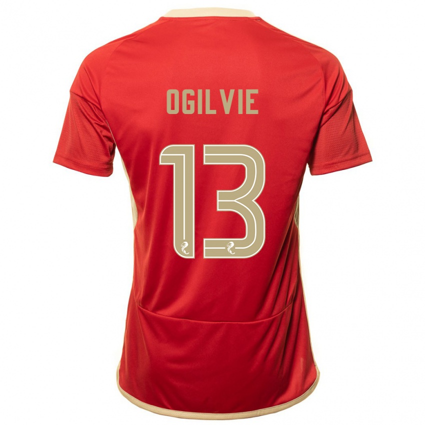 Hombre Camiseta Francesca Ogilvie #13 Rojo 1ª Equipación 2023/24 La Camisa