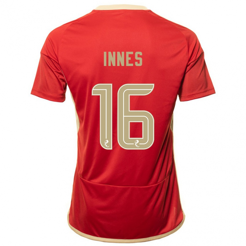 Hombre Camiseta Hannah Innes #16 Rojo 1ª Equipación 2023/24 La Camisa