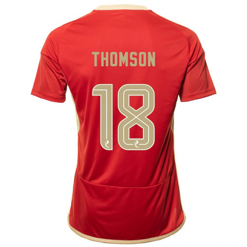 Hombre Camiseta Eva Thomson #18 Rojo 1ª Equipación 2023/24 La Camisa