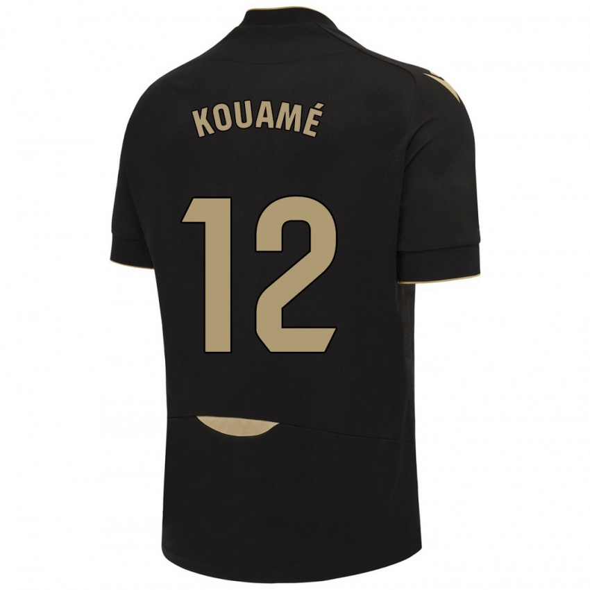 Hombre Camiseta Rominigue Kouamé #12 Negro 2ª Equipación 2023/24 La Camisa