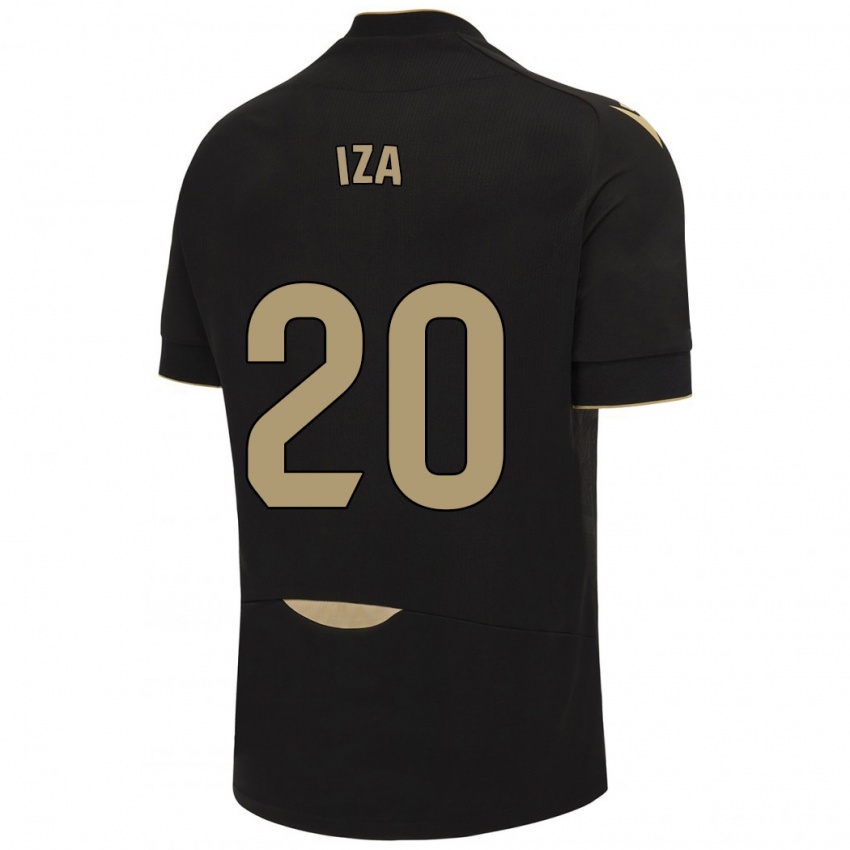 Hombre Camiseta Iza Carcelén #20 Negro 2ª Equipación 2023/24 La Camisa