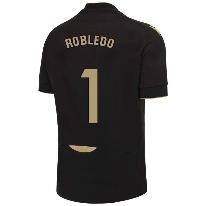 Hombre Camiseta Robledo #1 Negro 2ª Equipación 2023/24 La Camisa