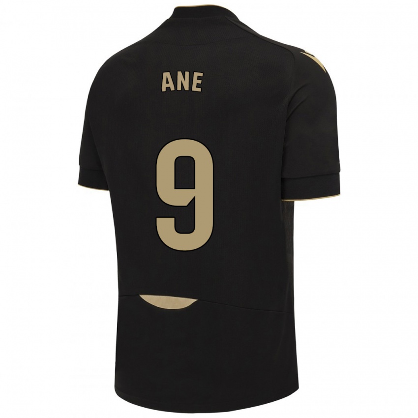 Hombre Camiseta Ane López De Heredia Alcelay #9 Negro 2ª Equipación 2023/24 La Camisa