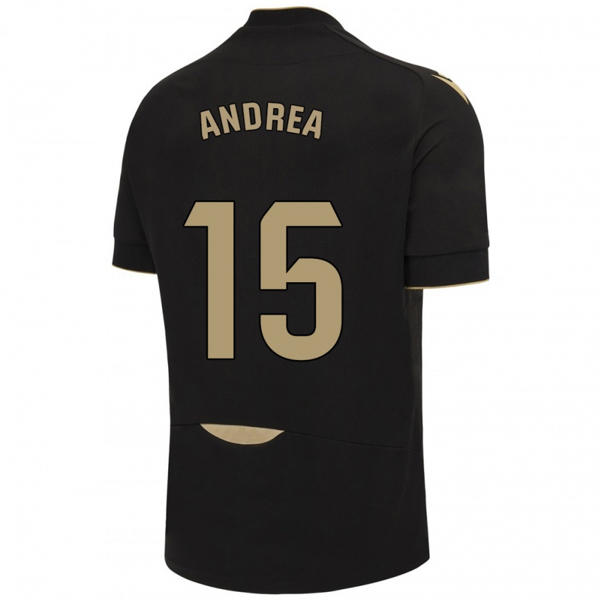 Hombre Camiseta Andrea Sánchez Moreno #15 Negro 2ª Equipación 2023/24 La Camisa