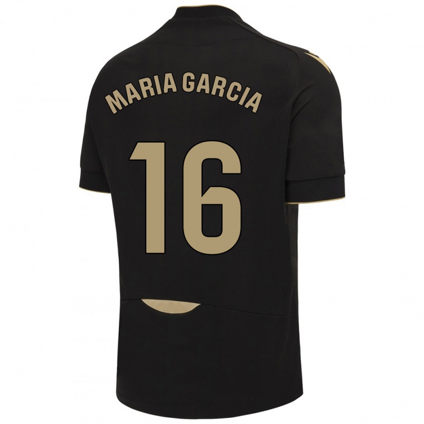 Hombre Camiseta Maria García Fernández #16 Negro 2ª Equipación 2023/24 La Camisa