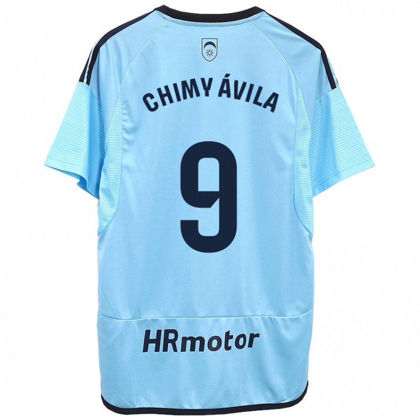 Hombre Camiseta Chimy Ávila #9 Azul 2ª Equipación 2023/24 La Camisa