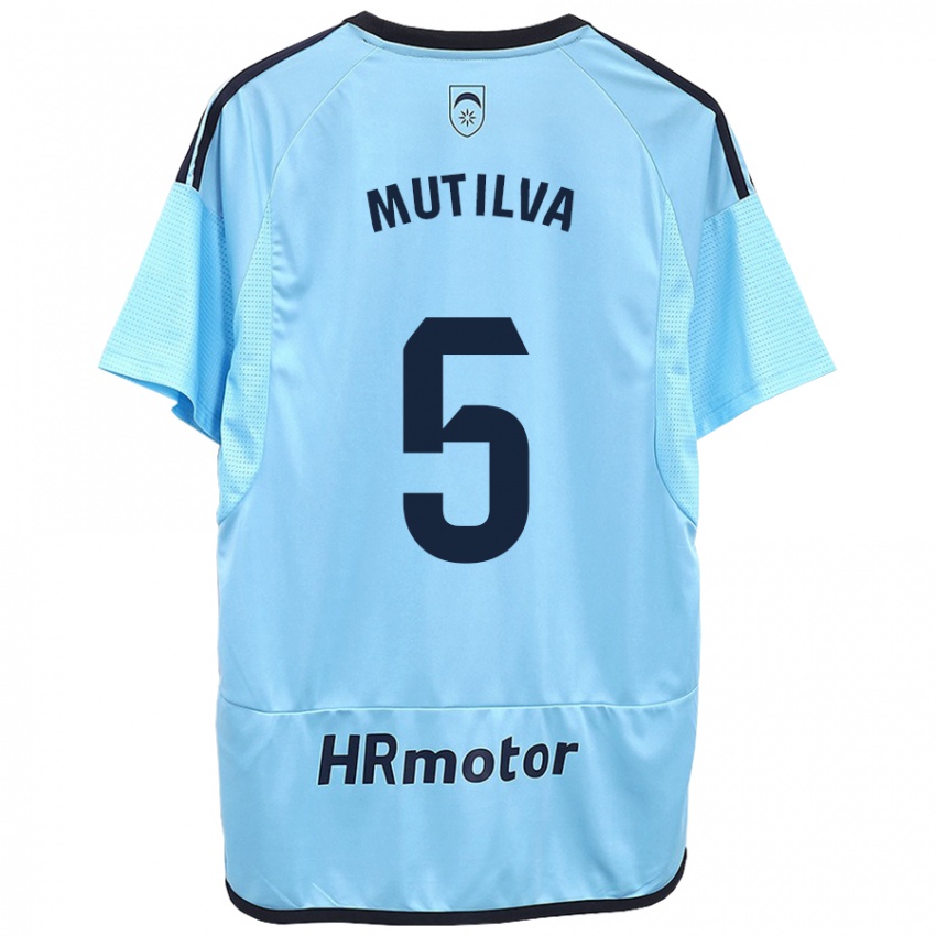 Hombre Camiseta Christian Mutilva #5 Azul 2ª Equipación 2023/24 La Camisa