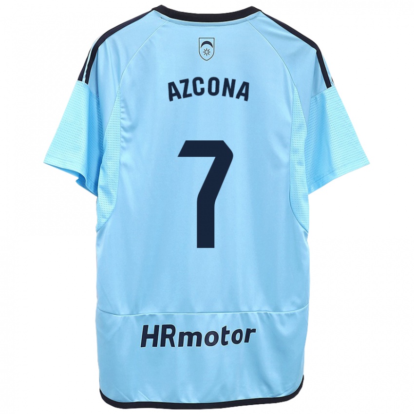 Hombre Camiseta Rubén Azcona #7 Azul 2ª Equipación 2023/24 La Camisa