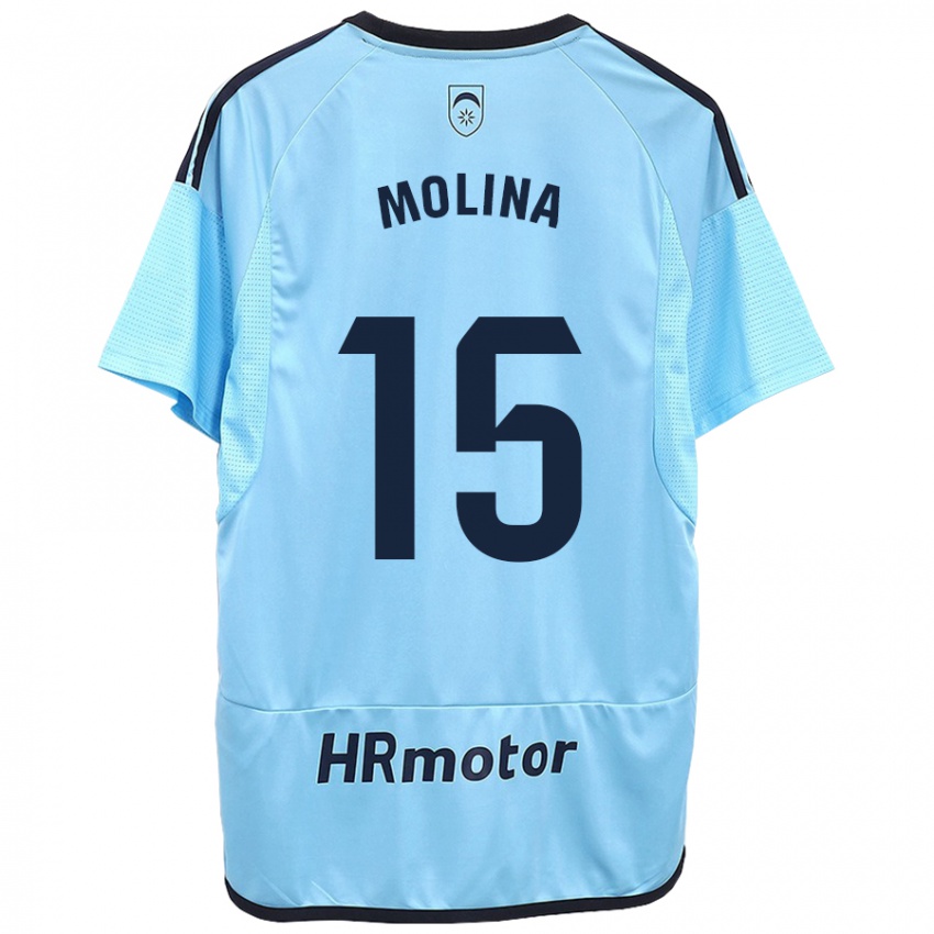 Hombre Camiseta Guillem Molina #15 Azul 2ª Equipación 2023/24 La Camisa