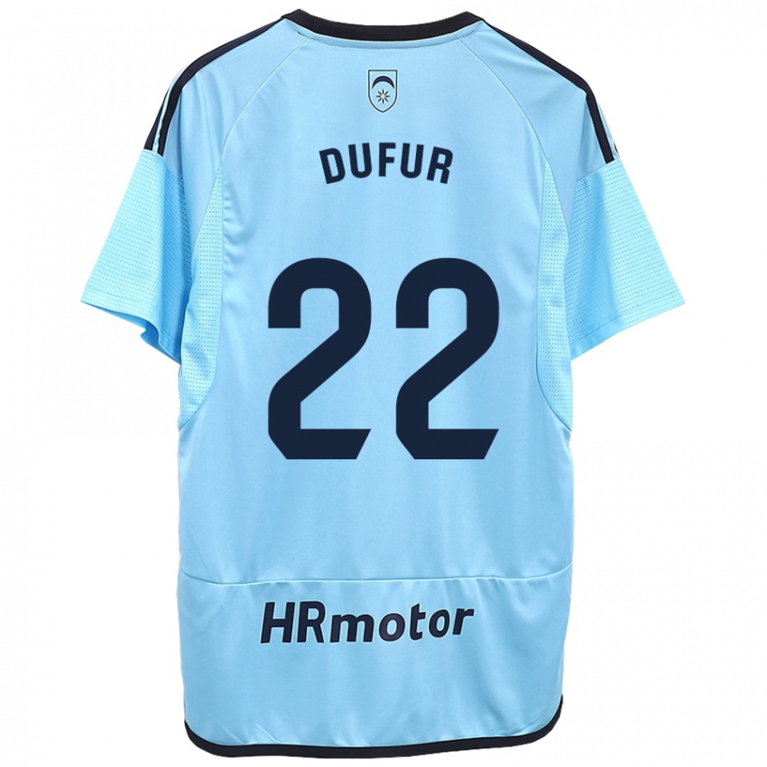 Hombre Camiseta Ander Dufur #22 Azul 2ª Equipación 2023/24 La Camisa