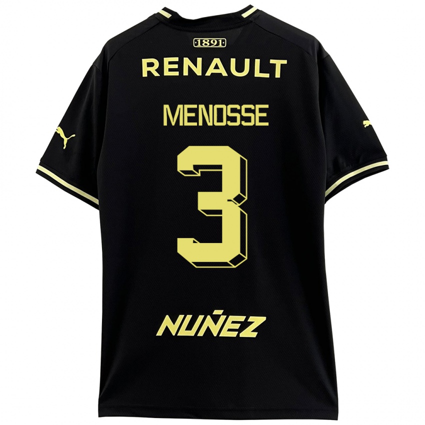 Hombre Camiseta Hernán Menosse #3 Negro 2ª Equipación 2023/24 La Camisa