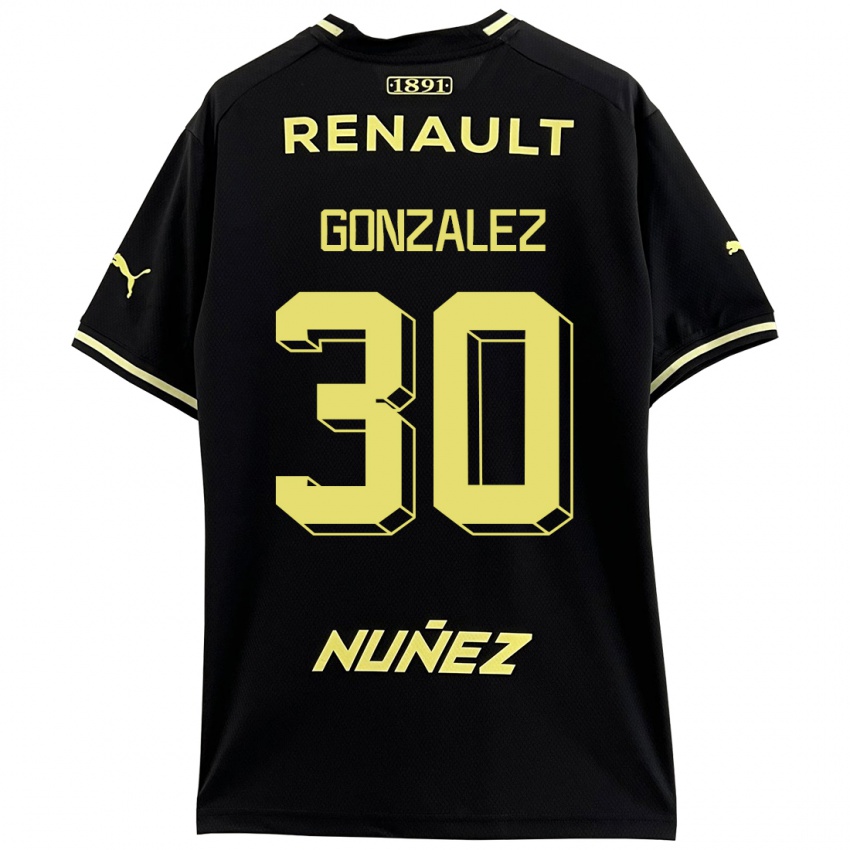 Hombre Camiseta Ángel González #30 Negro 2ª Equipación 2023/24 La Camisa