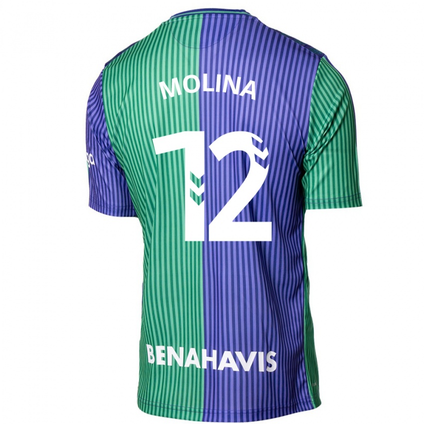 Hombre Camiseta Manu Molina #12 Verde Azul 2ª Equipación 2023/24 La Camisa