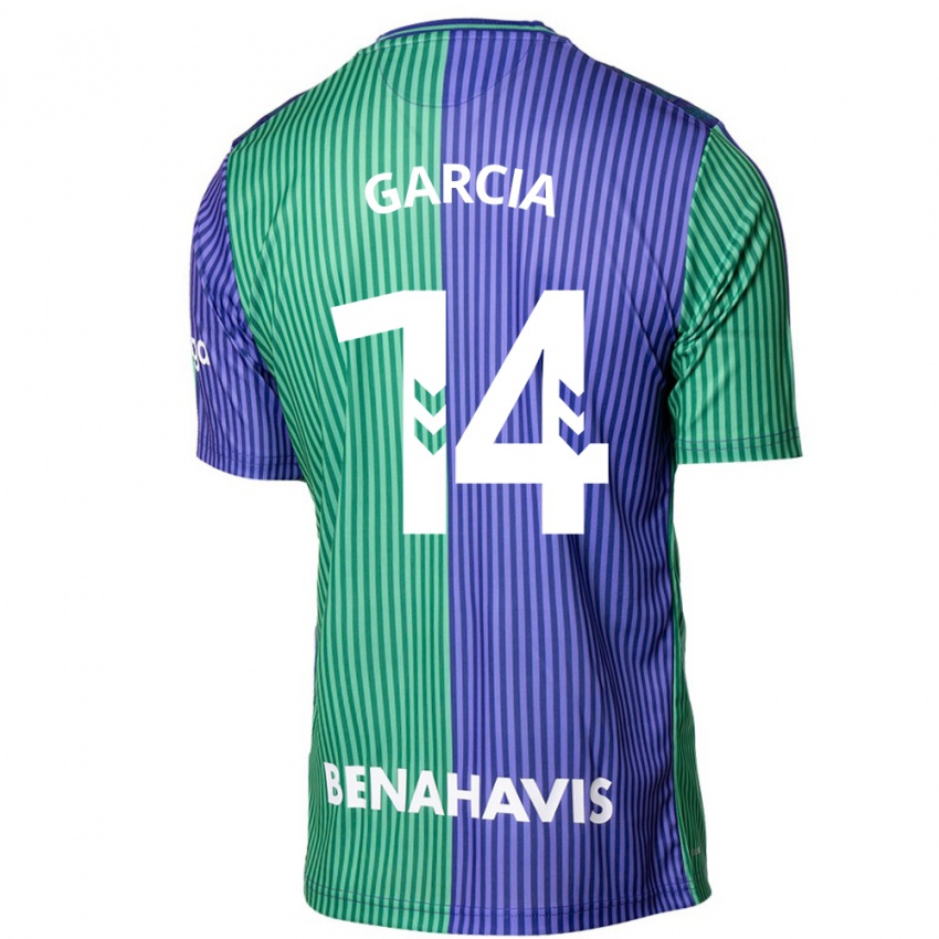 Hombre Camiseta Víctor García #14 Verde Azul 2ª Equipación 2023/24 La Camisa