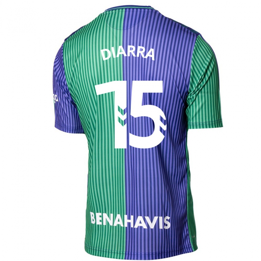 Hombre Camiseta Moussa Diarra #15 Verde Azul 2ª Equipación 2023/24 La Camisa