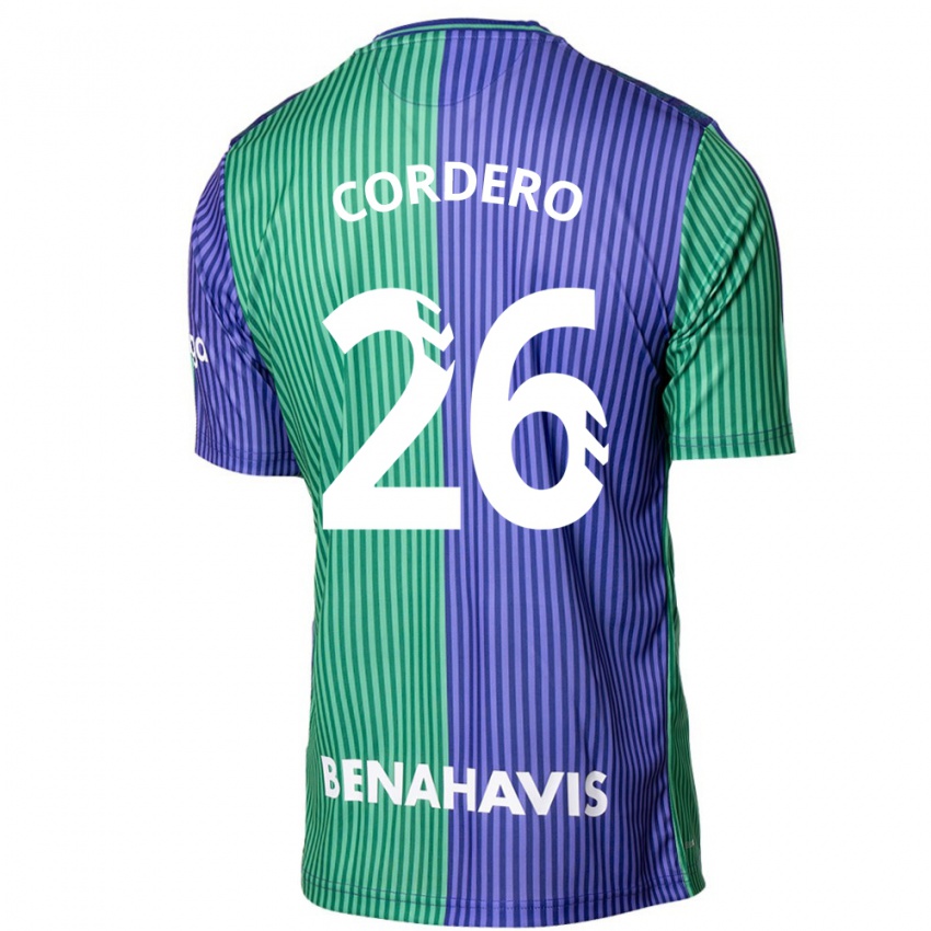Hombre Camiseta Antonio Cordero #26 Verde Azul 2ª Equipación 2023/24 La Camisa