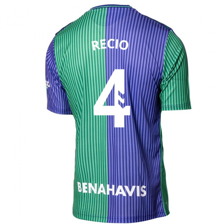 Hombre Camiseta Ángel Recio #4 Verde Azul 2ª Equipación 2023/24 La Camisa