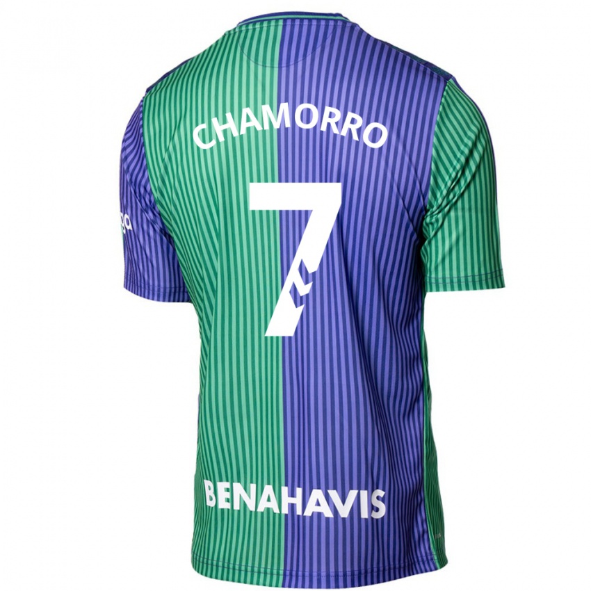 Hombre Camiseta Alexis Chamorro #7 Verde Azul 2ª Equipación 2023/24 La Camisa
