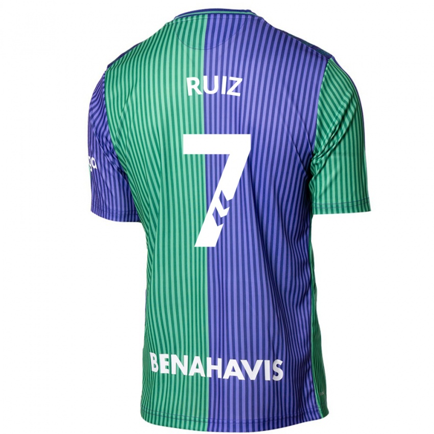 Hombre Camiseta María Ruiz #7 Verde Azul 2ª Equipación 2023/24 La Camisa