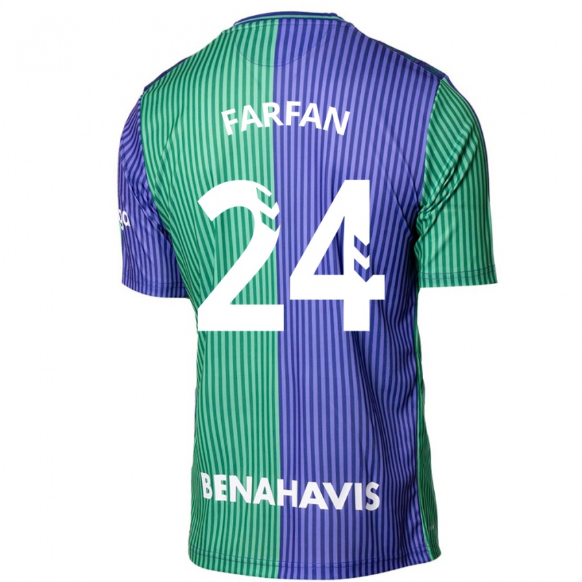 Hombre Camiseta María Farfán #24 Verde Azul 2ª Equipación 2023/24 La Camisa