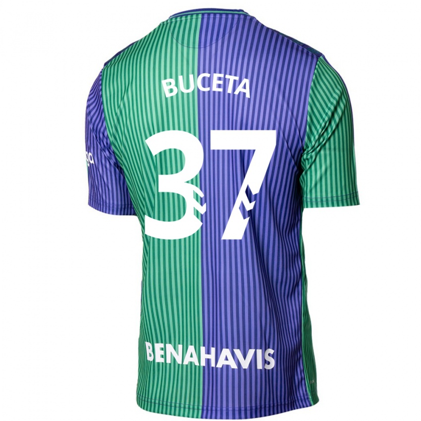 Hombre Camiseta Ana Buceta #37 Verde Azul 2ª Equipación 2023/24 La Camisa