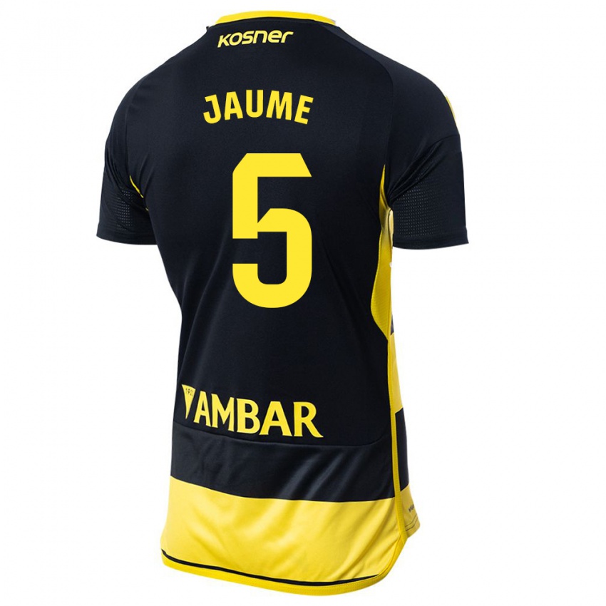 Hombre Camiseta Jaume Grau #5 Negro Amarillo 2ª Equipación 2023/24 La Camisa