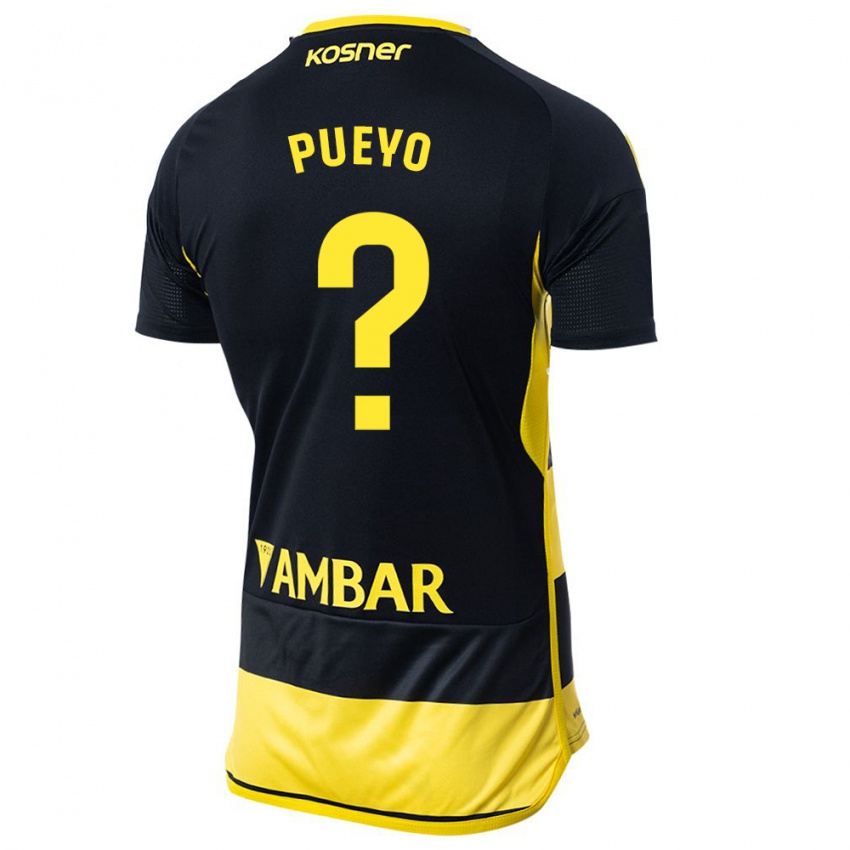Hombre Camiseta Alejandro Monserrate Pueyo #0 Negro Amarillo 2ª Equipación 2023/24 La Camisa
