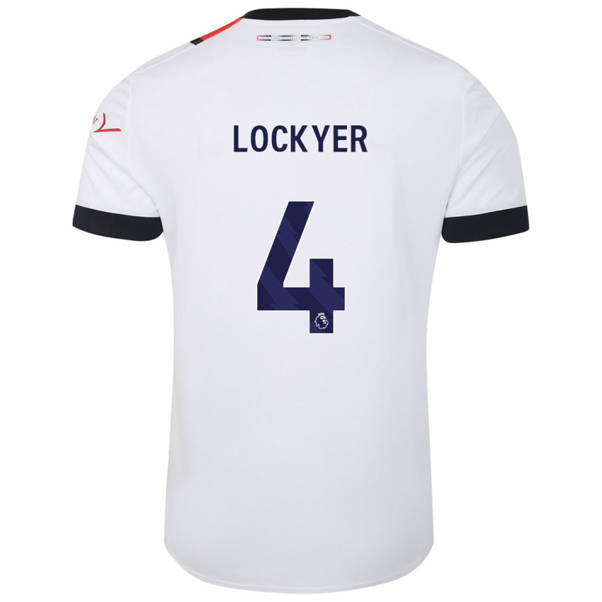 Hombre Camiseta Tom Lockyer #4 Blanco 2ª Equipación 2023/24 La Camisa