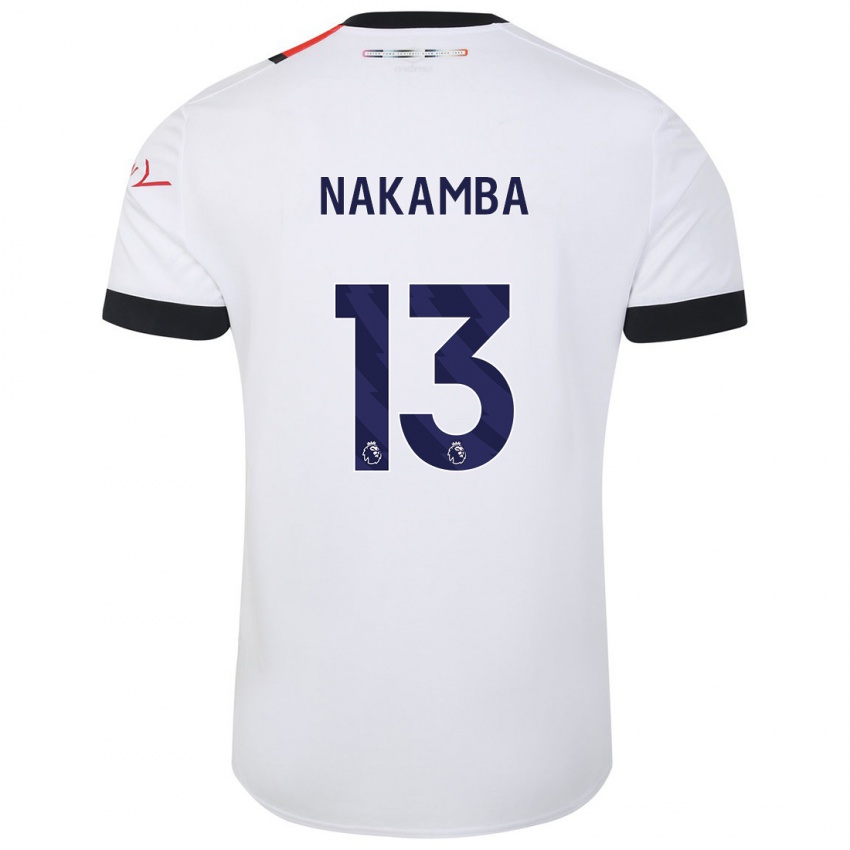 Hombre Camiseta Marvelous Nakamba #13 Blanco 2ª Equipación 2023/24 La Camisa