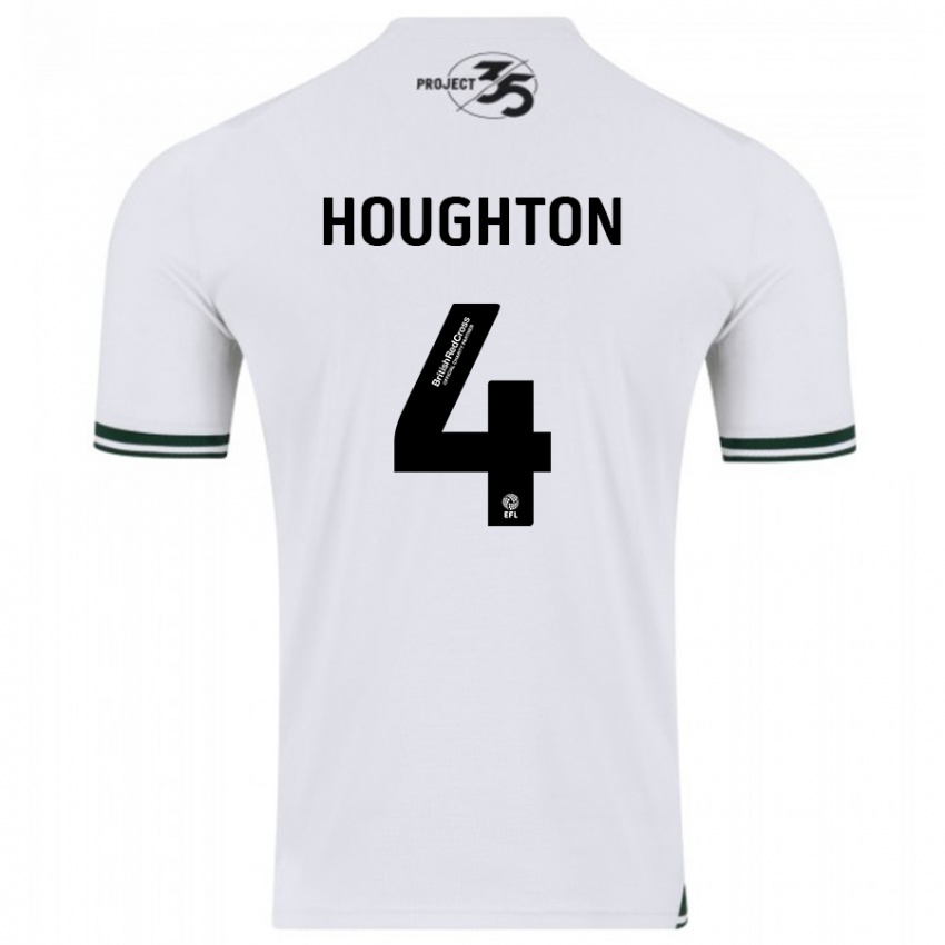 Hombre Camiseta Jordan Houghton #4 Blanco 2ª Equipación 2023/24 La Camisa