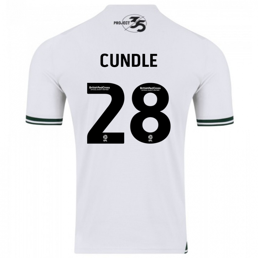 Hombre Camiseta Luke Cundle #28 Blanco 2ª Equipación 2023/24 La Camisa