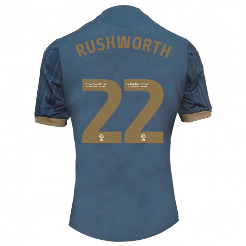 Hombre Camiseta Carl Rushworth #22 Verde Azulado Oscuro 2ª Equipación 2023/24 La Camisa