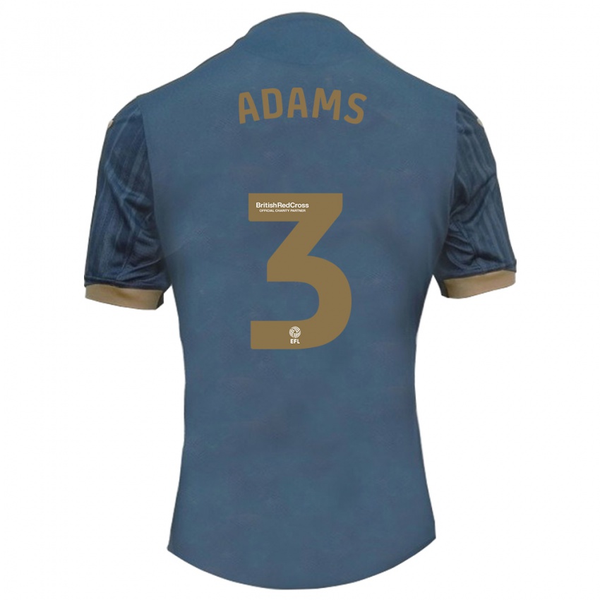 Hombre Camiseta Sarah Adams #3 Verde Azulado Oscuro 2ª Equipación 2023/24 La Camisa