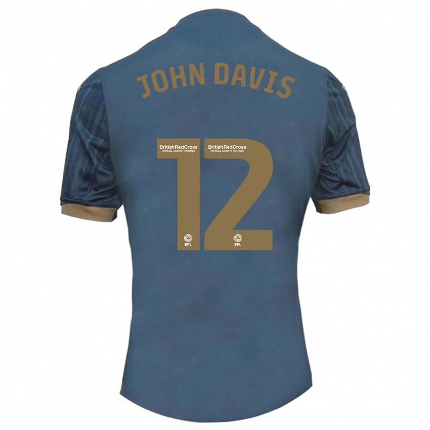 Hombre Camiseta Stacey John-Davis #12 Verde Azulado Oscuro 2ª Equipación 2023/24 La Camisa