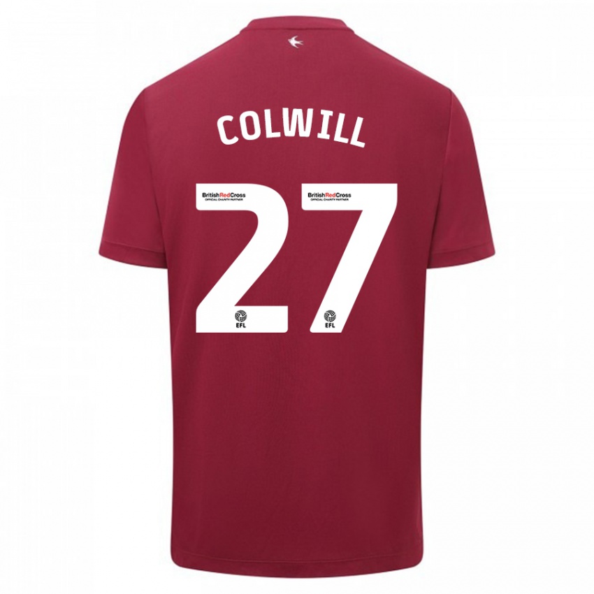 Hombre Camiseta Rubin Colwill #27 Rojo 2ª Equipación 2023/24 La Camisa