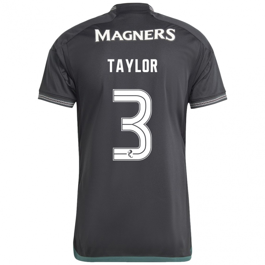 Hombre Camiseta Greg Taylor #3 Negro 2ª Equipación 2023/24 La Camisa