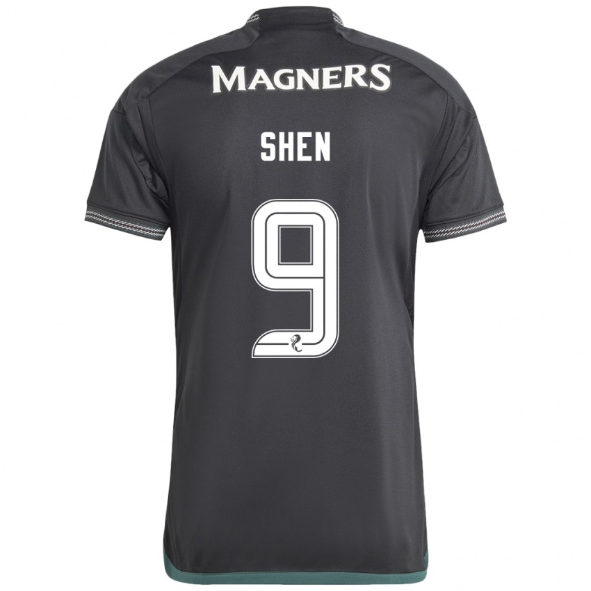 Hombre Camiseta Shen Mengyu #9 Negro 2ª Equipación 2023/24 La Camisa