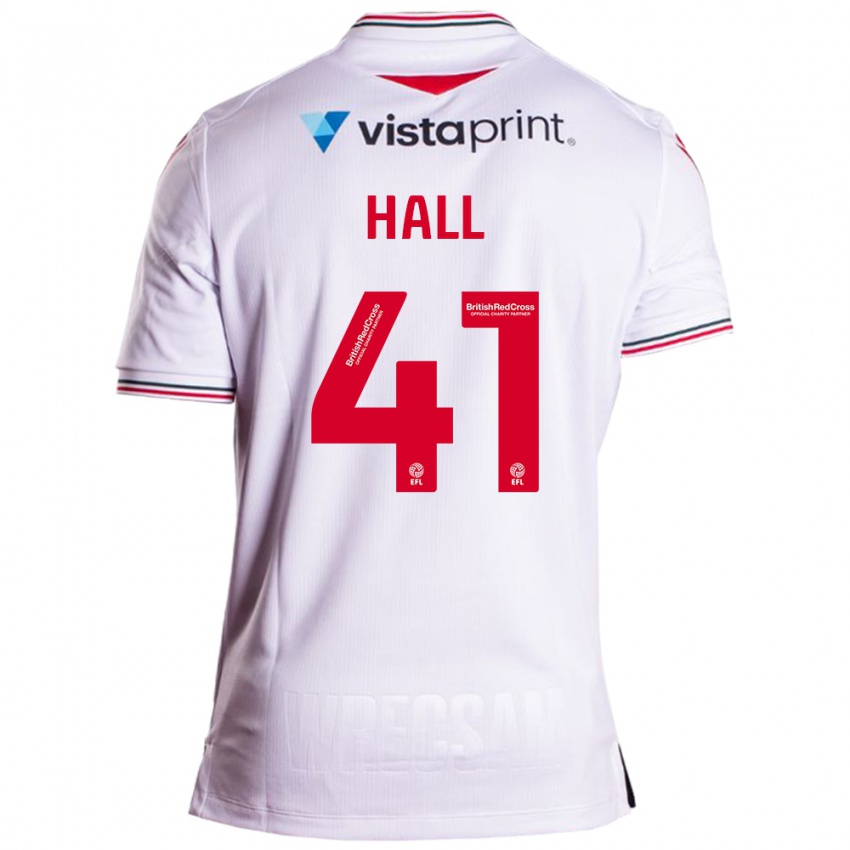 Hombre Camiseta Liam Hall #41 Blanco 2ª Equipación 2023/24 La Camisa