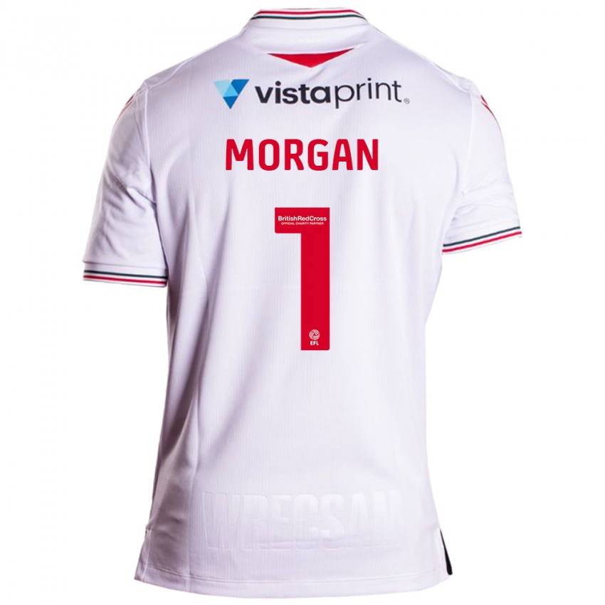 Hombre Camiseta Delyth Morgan #1 Blanco 2ª Equipación 2023/24 La Camisa