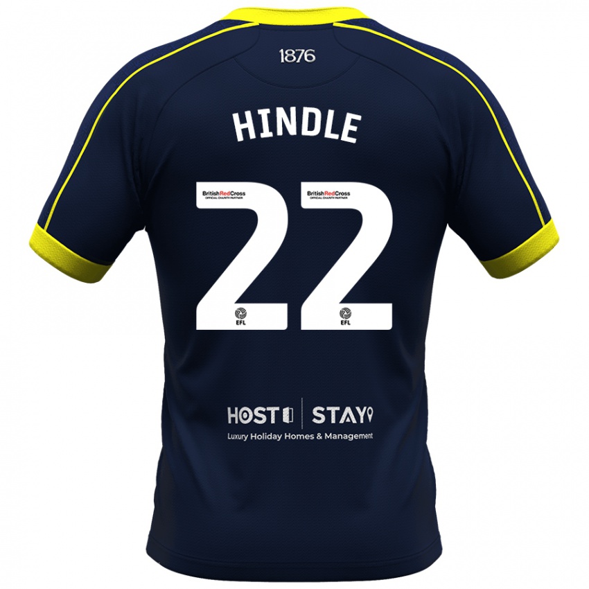 Hombre Camiseta Rachel Hindle #22 Armada 2ª Equipación 2023/24 La Camisa