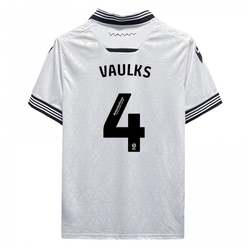 Hombre Camiseta Will Vaulks #4 Blanco 2ª Equipación 2023/24 La Camisa