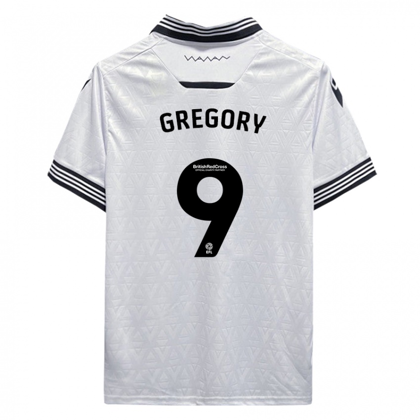 Hombre Camiseta Lee Gregory #9 Blanco 2ª Equipación 2023/24 La Camisa